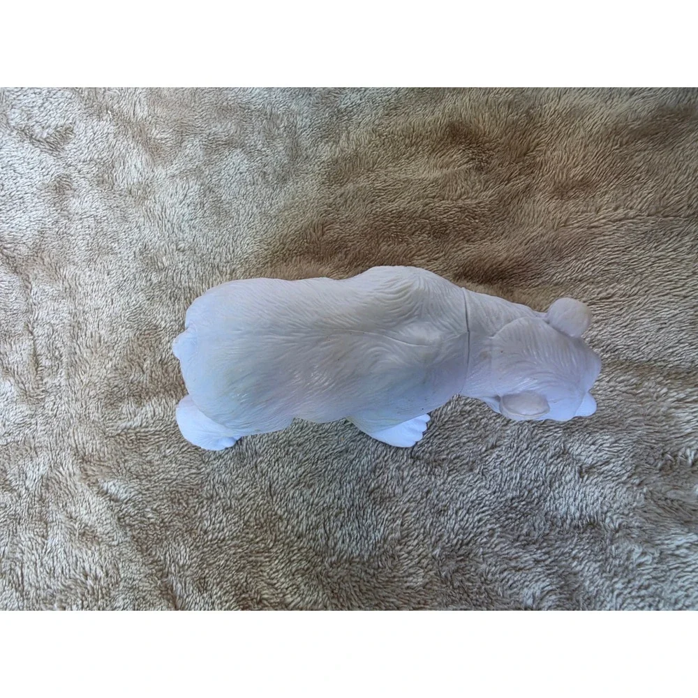 White Polar Bear Plastic Animal Figurine Collectible Toy Nature Wildlife Decor